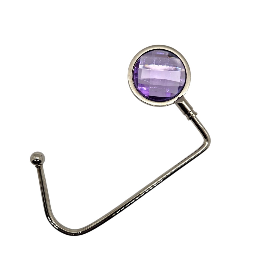 Purse Hook Rhinestone In Light Purple - Picture 1 of 10